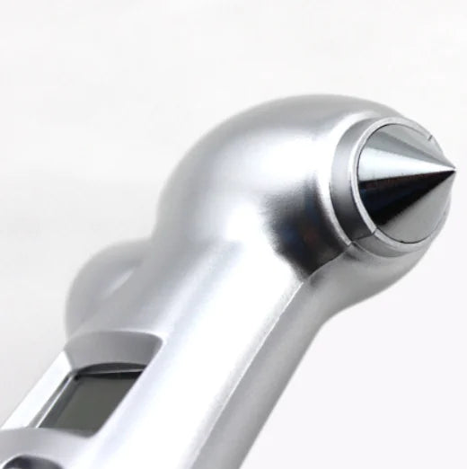 Silver 4-in-1 Tire Pressure Gauge with Flashlight