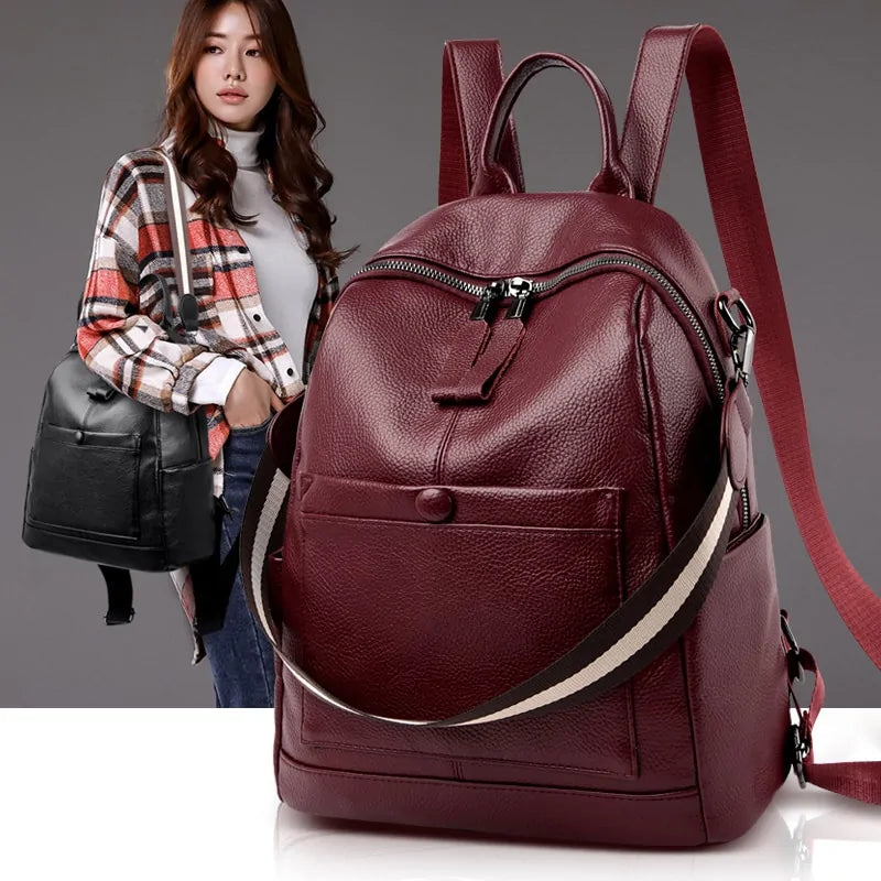 Women leather backpack hotsell