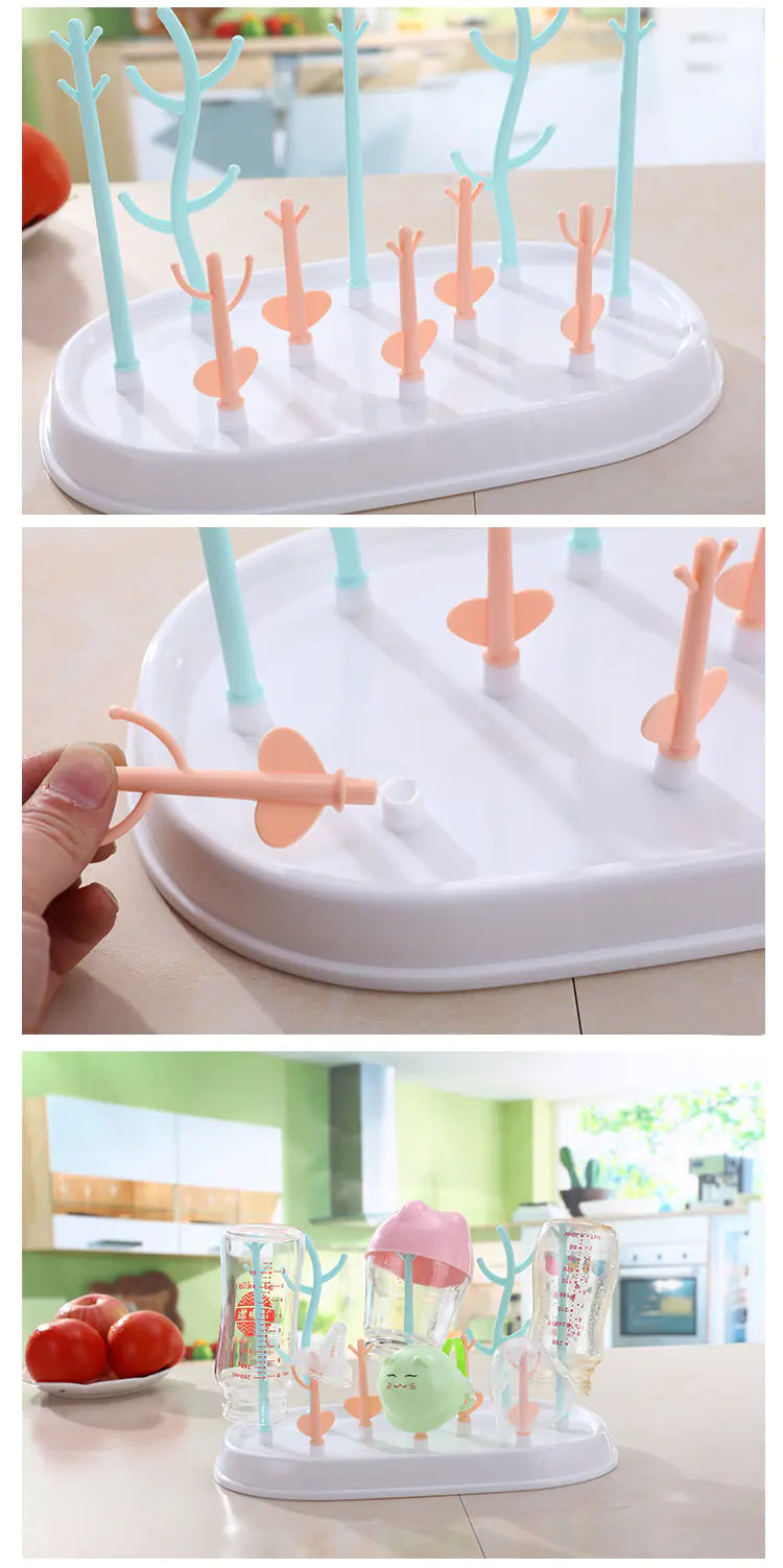 Tree-Shaped Bottle Drying Rack