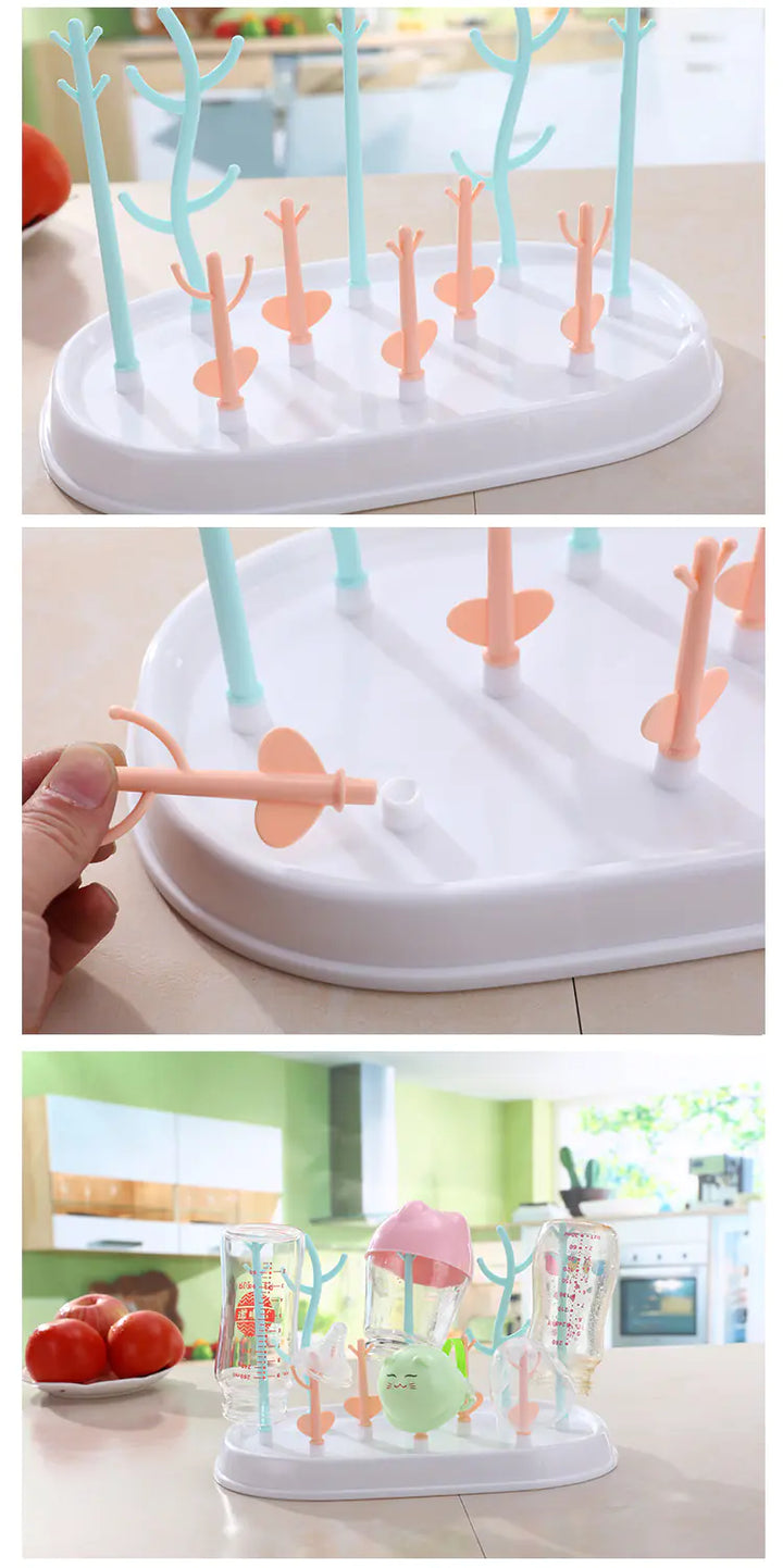 Tree-Shaped Bottle Drying Rack