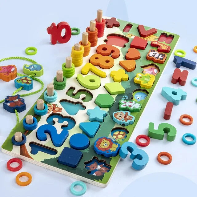Montessori Wooden Geometric Puzzle for Kids - MD Store
