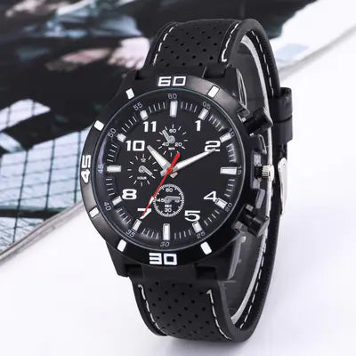 Men's Sports Quartz Watch with Silicone Strap