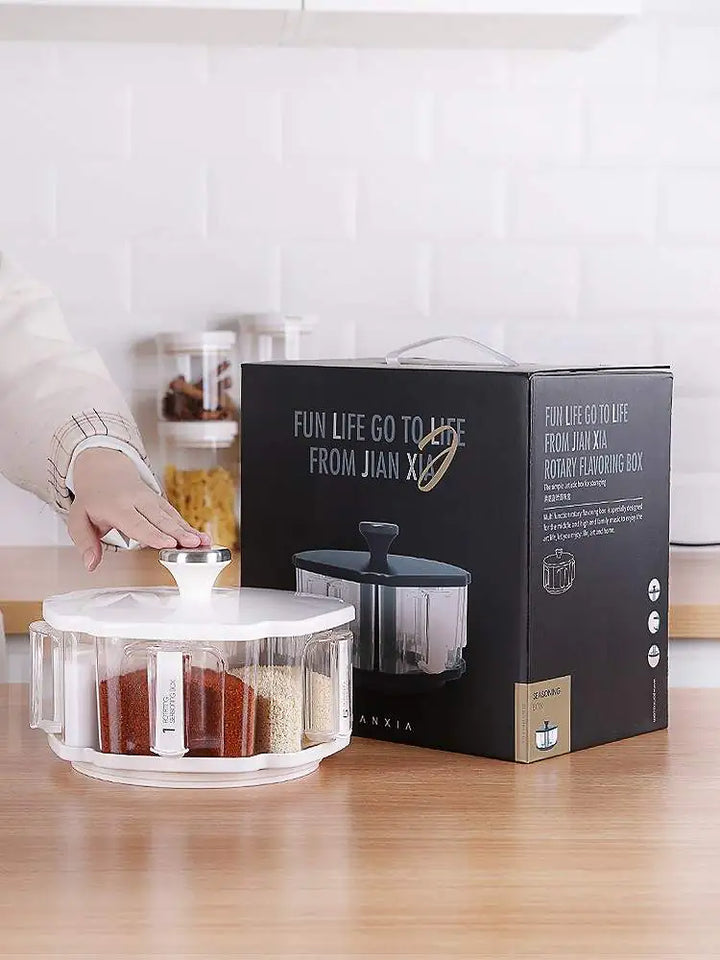 Rotating Seasoning Box with Jars