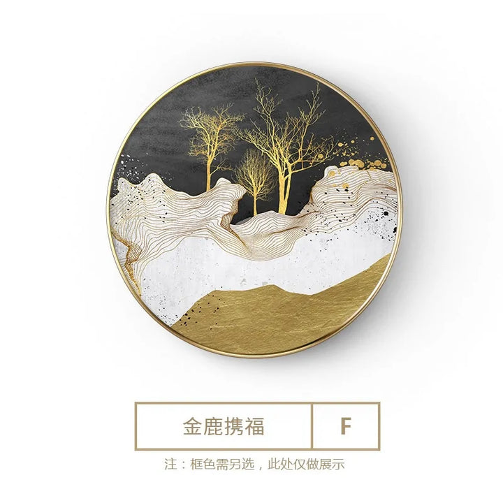 Abstract Colorful Circle Canvas Painting - MD Store