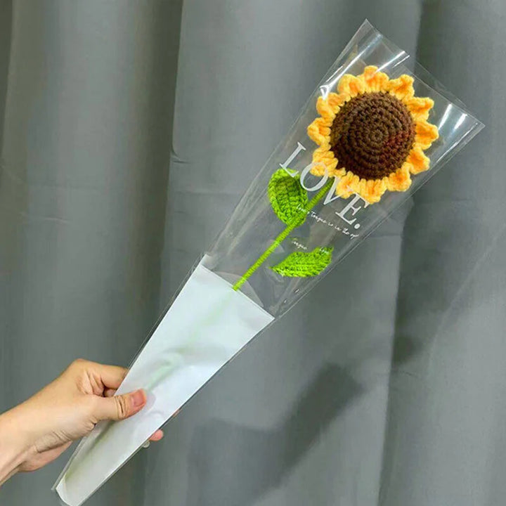 Handgefertigte gehäkelte Sonnenblume