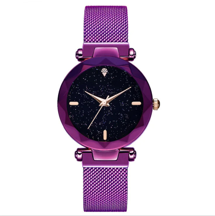Creative Women's Watch in Purple and Brown Colors