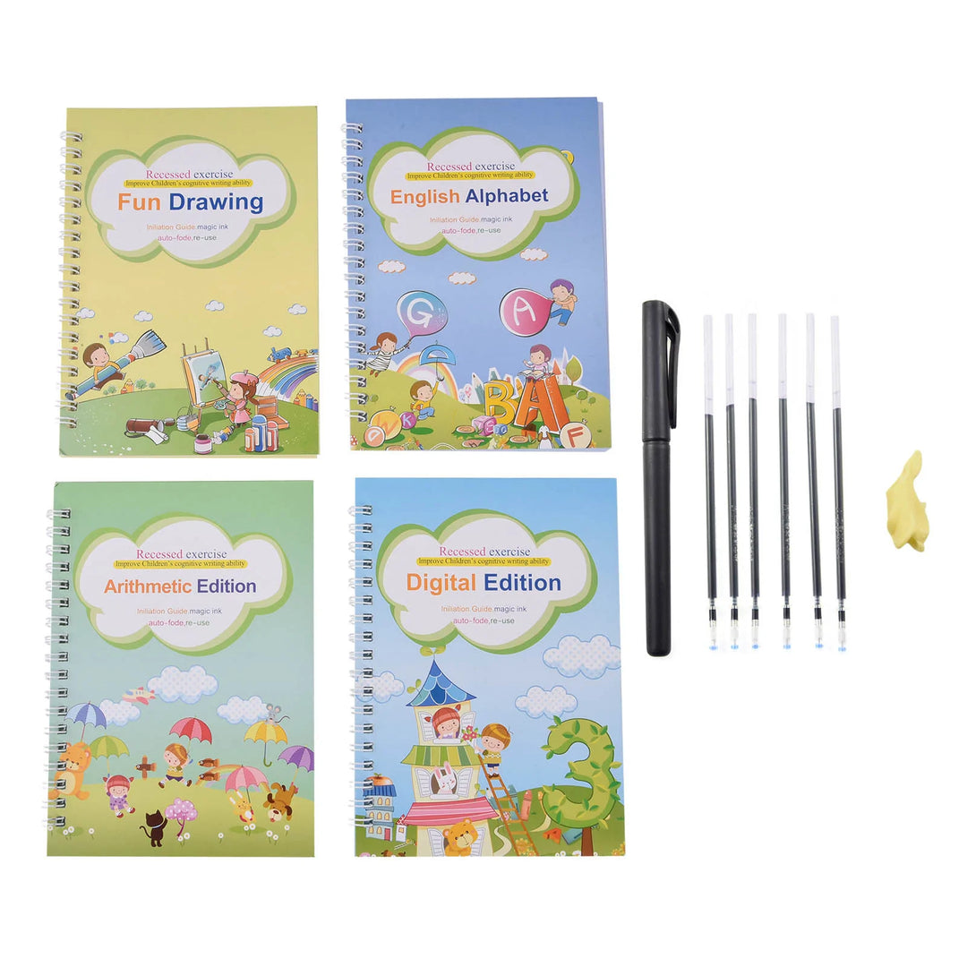 Children's Handwriting Tracing Book Set with Magic Practice Copybook and Pen - MD Store