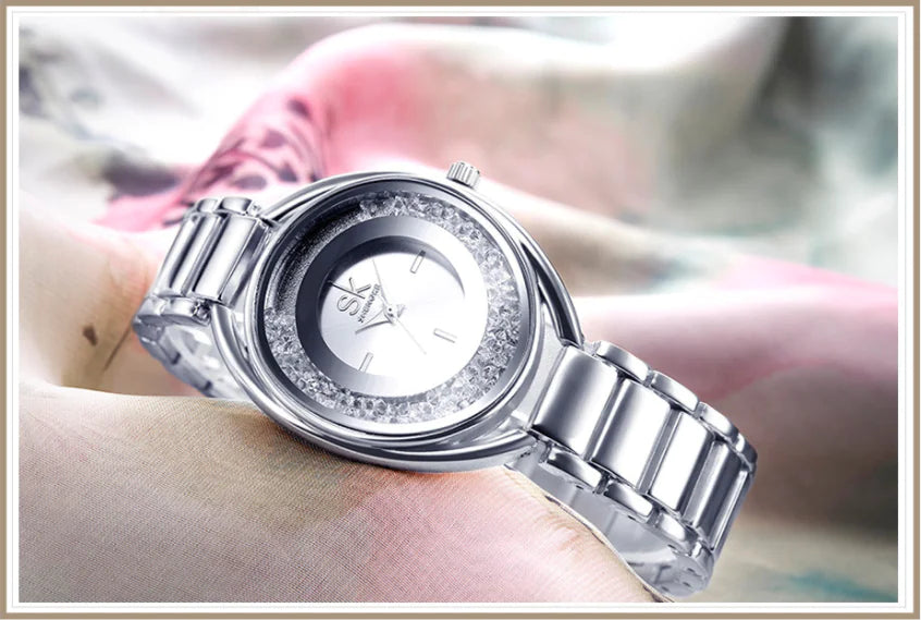 Waterproof Women's Watch with Full Rhinestones, SK Fashion
