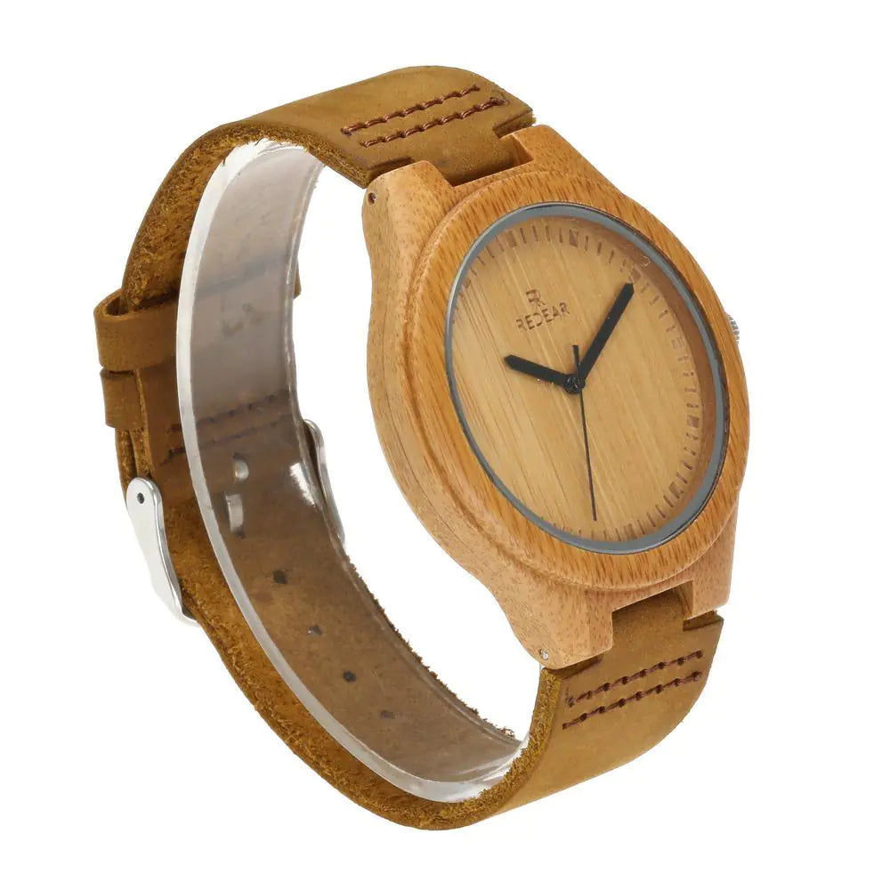 Wooden Couple's Watch with Genuine Leather Band