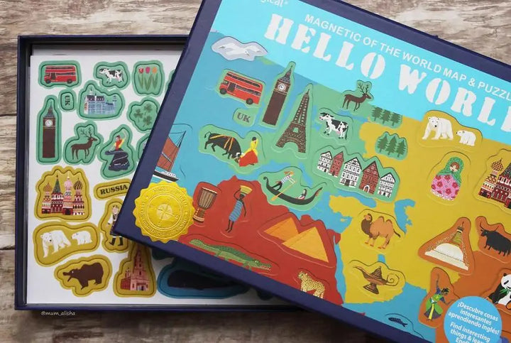 Hello World! Magnetic World Map - MD Store
