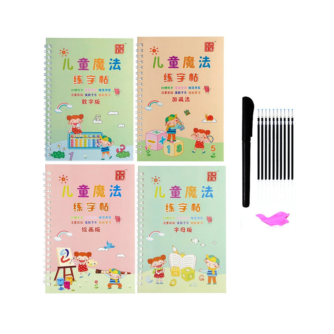 Children's Handwriting Tracing Book Set with Magic Practice Copybook and Pen - MD Store