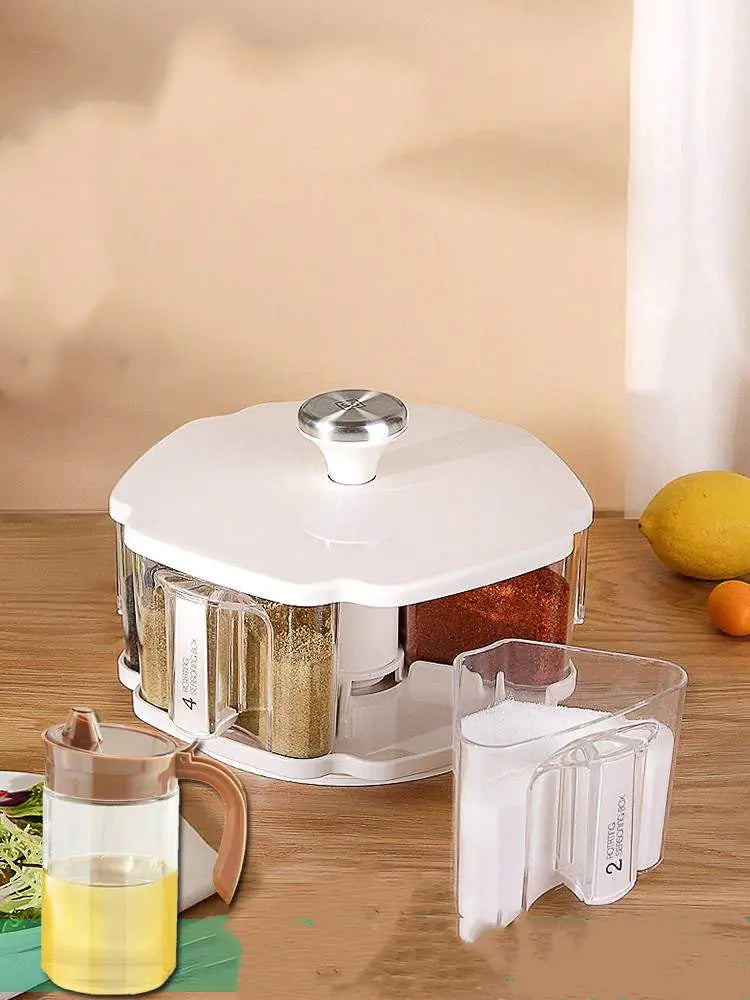 Rotating Seasoning Box with Jars