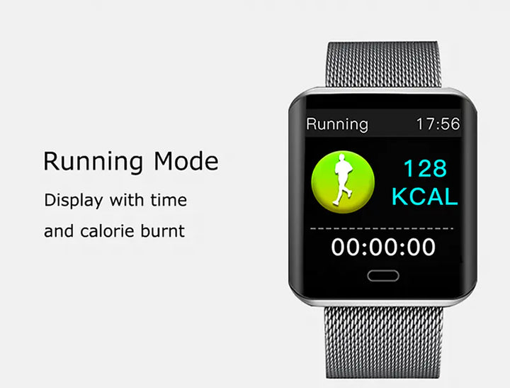 HD Square Touch Screen Waterproof Smart Fitness Watch