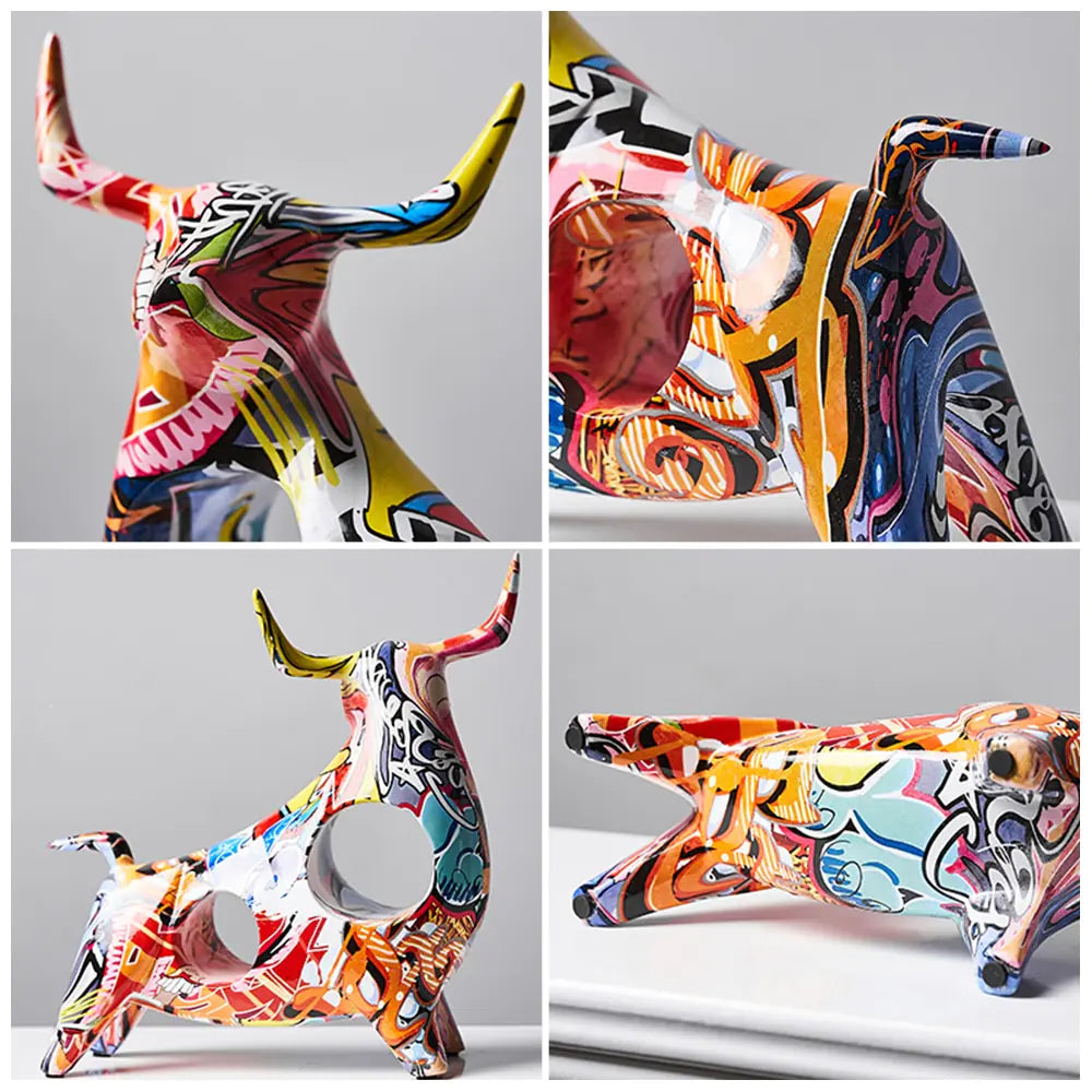 Moderne Graffiti-Kuhfiguren