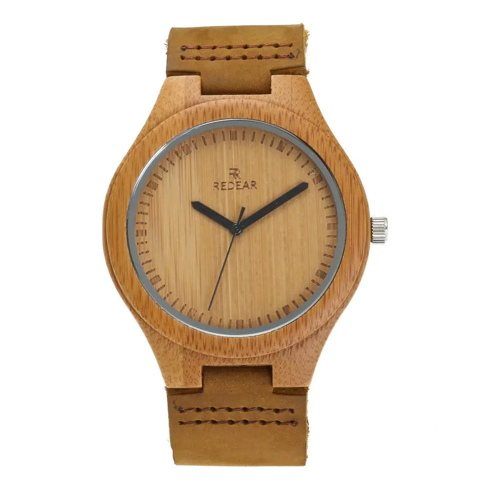 Wooden Couple's Watch with Genuine Leather Band