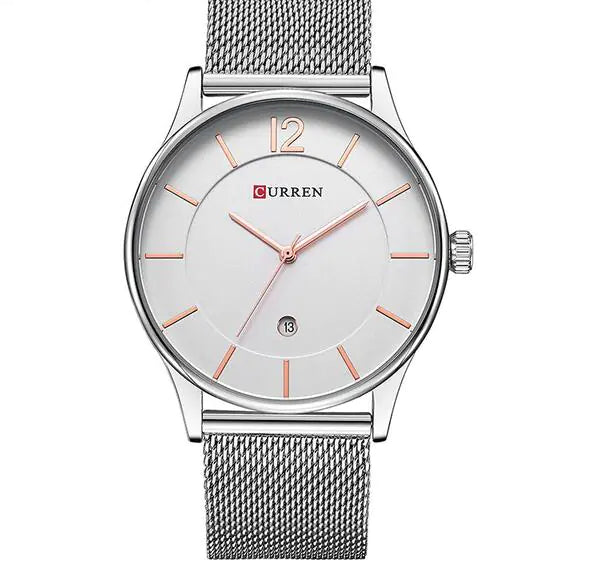 Waterproof Mesh Strap Watch with Calendar for Business