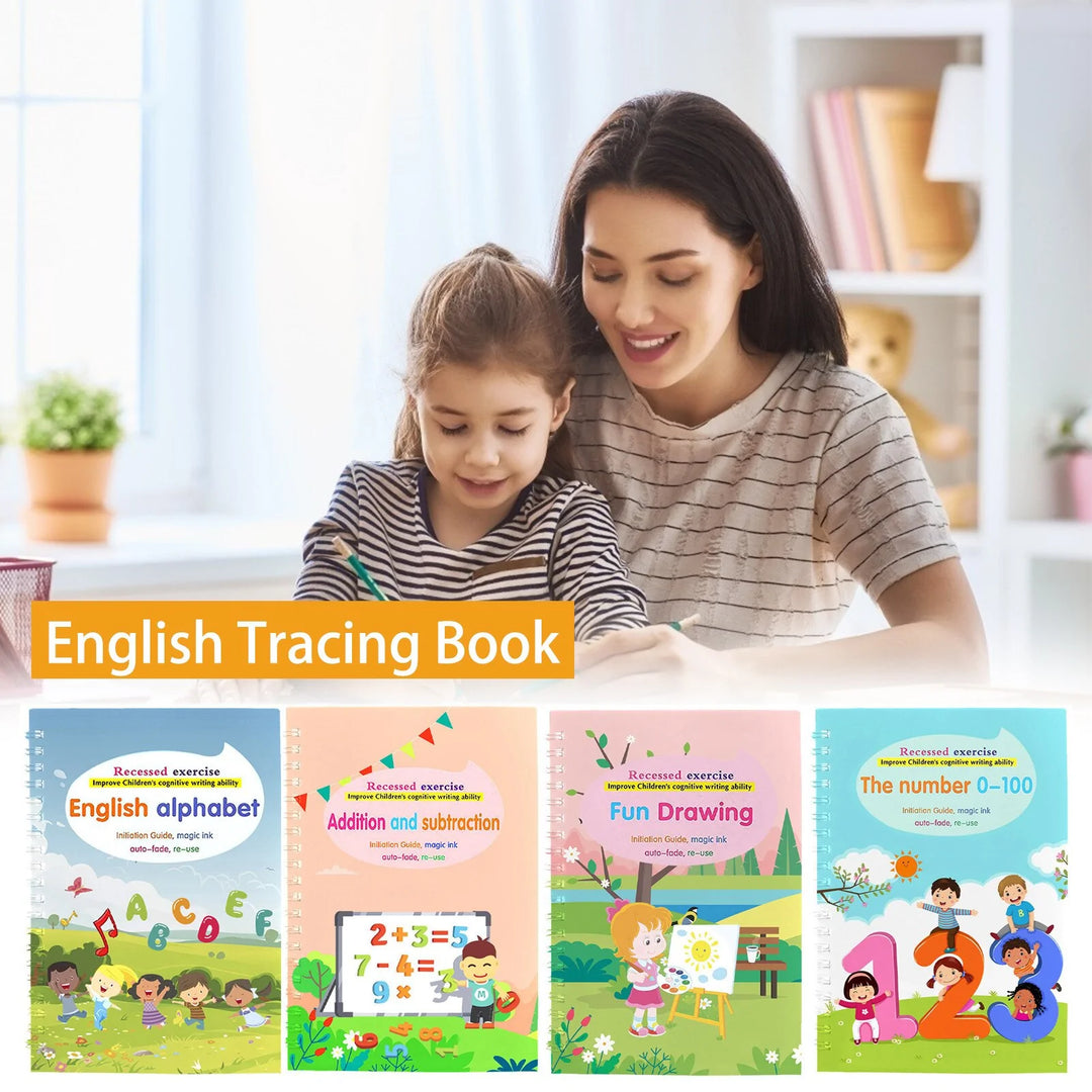 Children's Handwriting Tracing Book Set with Magic Practice Copybook and Pen - MD Store