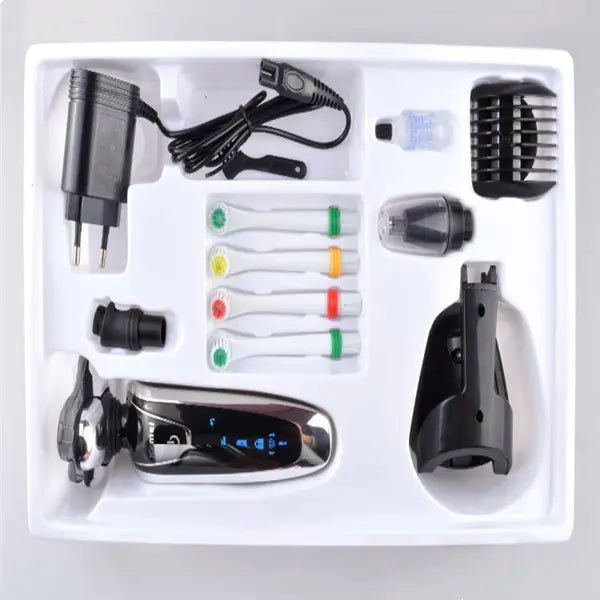 4-Blade Rechargeable Men's Shaver and Grooming Set