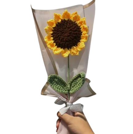Handgefertigte gehäkelte Sonnenblume
