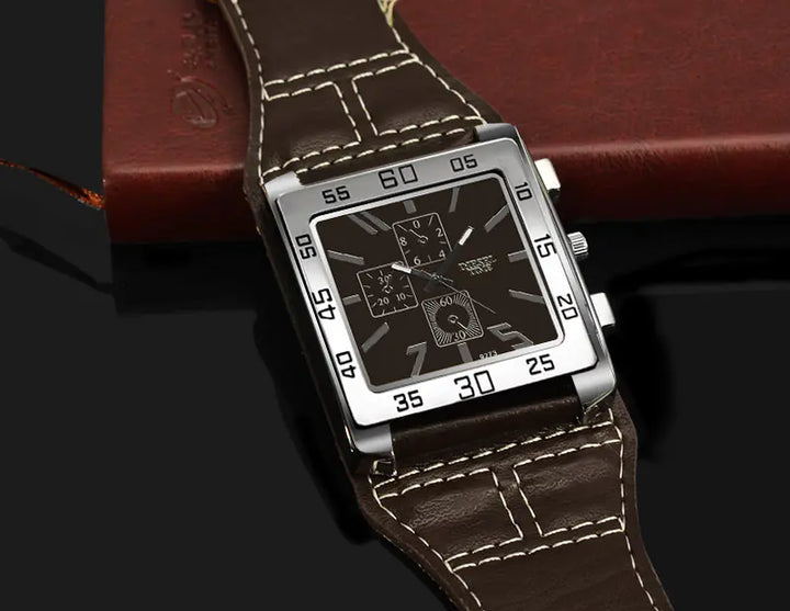 Casual Military Square Dial Watch for Men