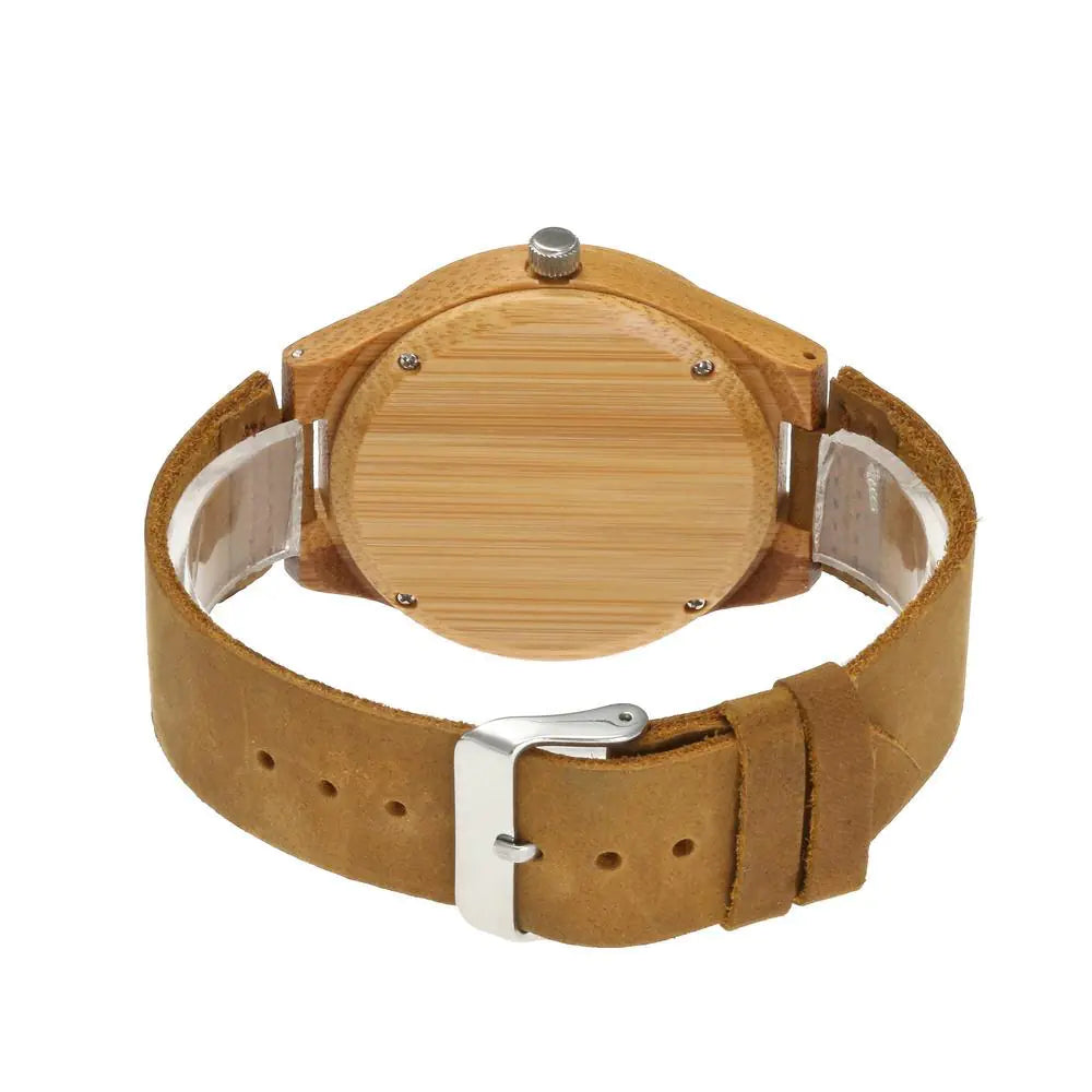 Wooden Couple's Watch with Genuine Leather Band