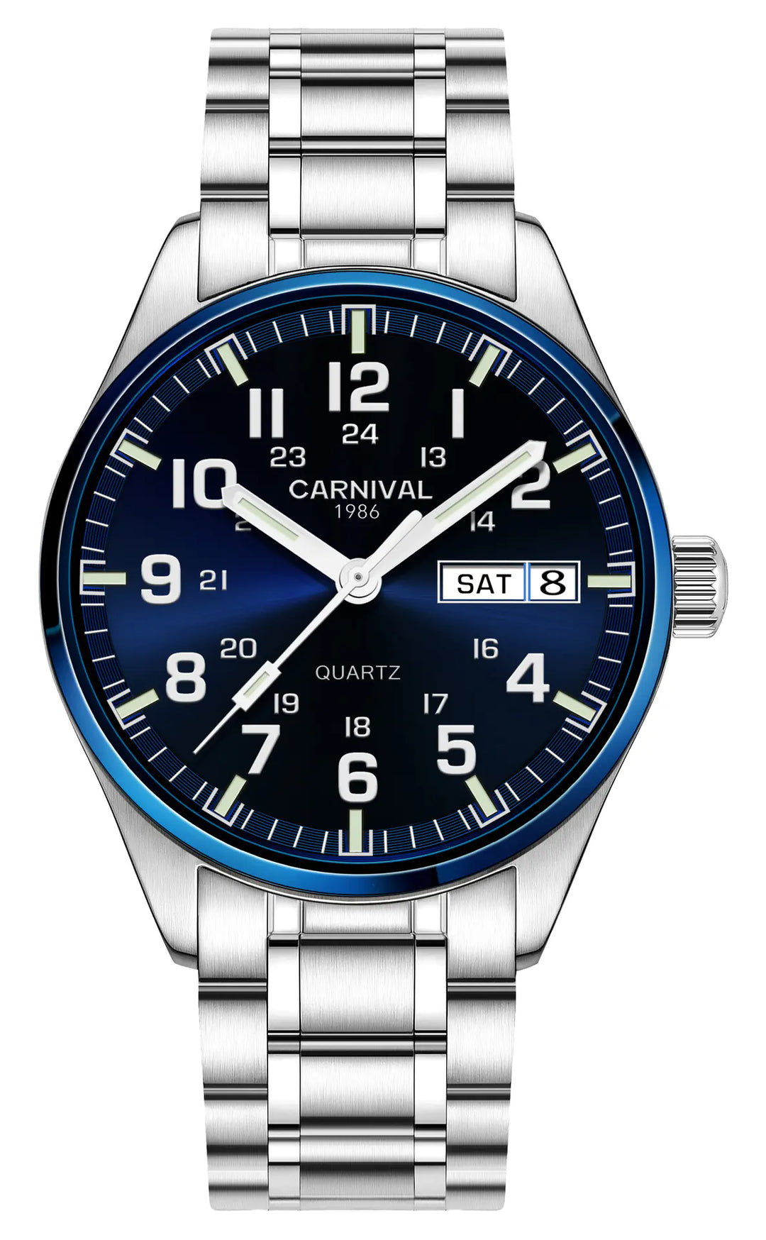 Custom Luminous Quartz Watch with Steel Waterproof Design