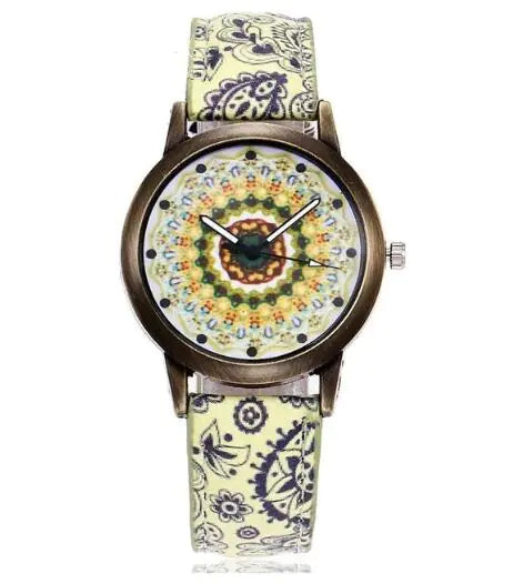 Vintage Ethnic Print Women's Quartz Watch Gift