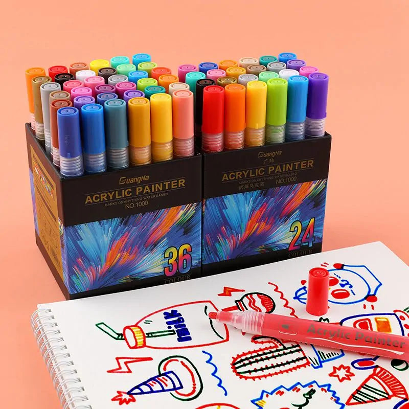 36 Colors Acrylic Marker Pens - MD Store