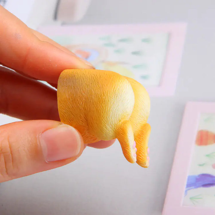 Corgi Butt Magnet and Refrigerator Sticker Set