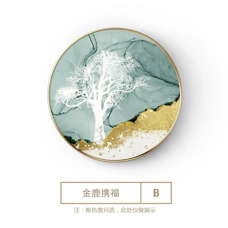 Abstract Colorful Circle Canvas Painting - MD Store