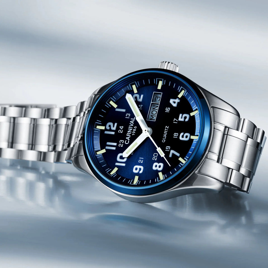 Custom Luminous Quartz Watch with Steel Waterproof Design