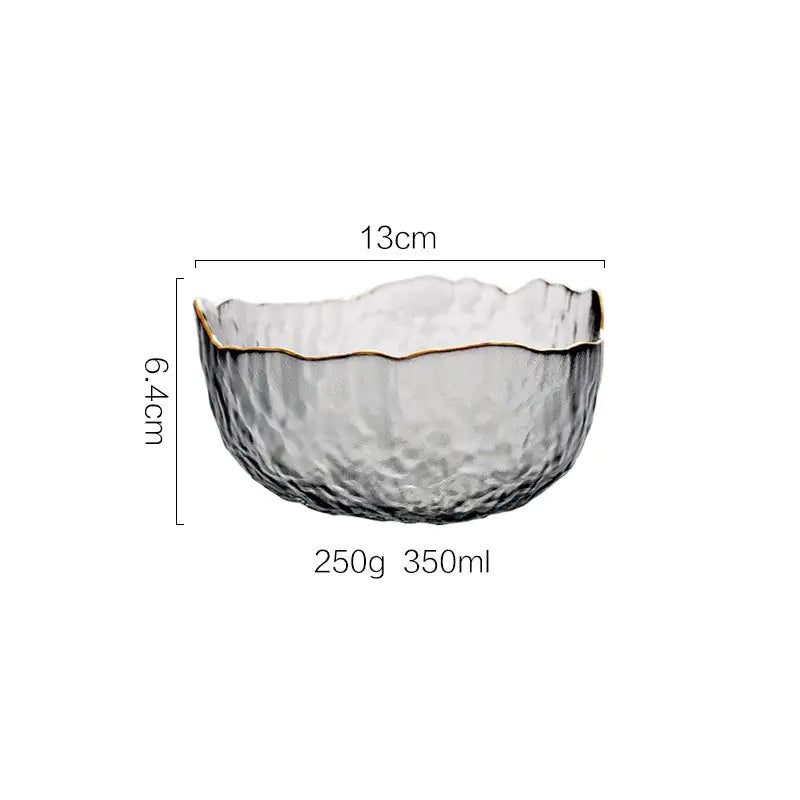 Servierschüssel aus Glas mit Goldeinlage