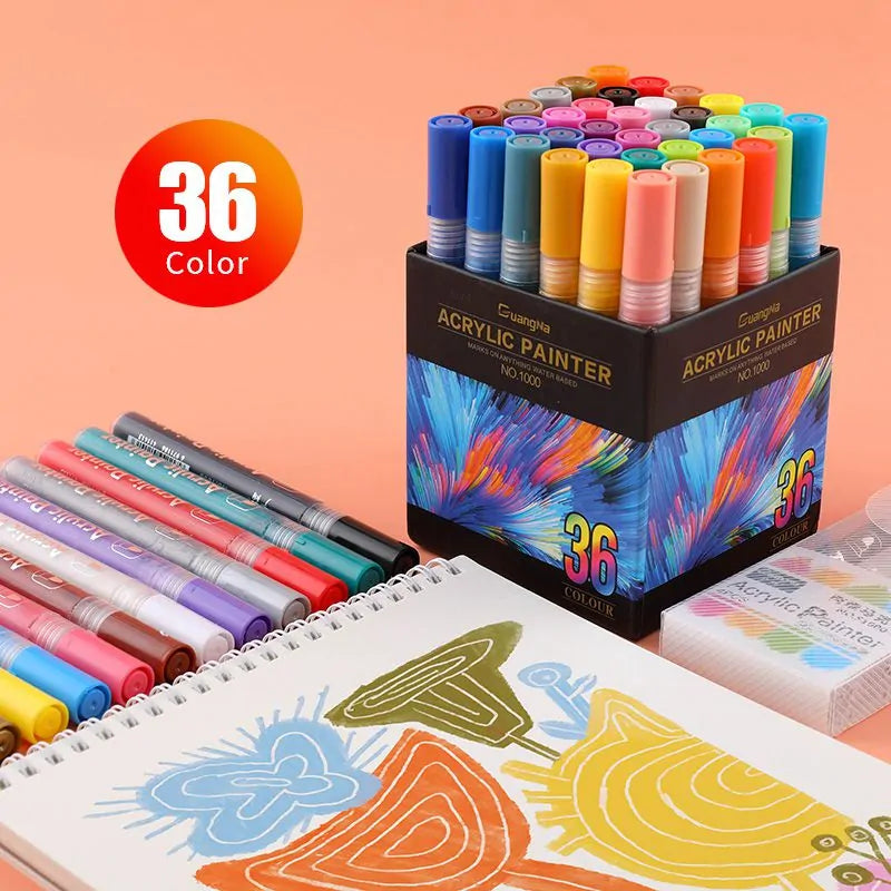 36 Colors Acrylic Marker Pens - MD Store