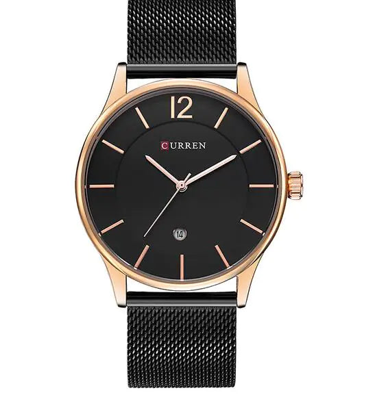 Waterproof Mesh Strap Watch with Calendar for Business