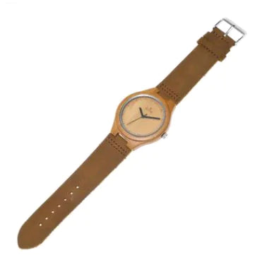 Wooden Couple's Watch with Genuine Leather Band