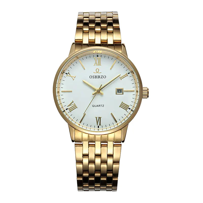 Men's Business Casual Watch, Steel Band Quartz, Waterproof