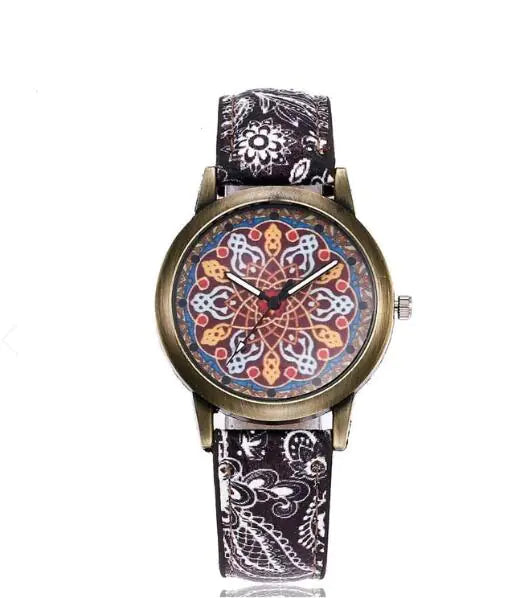 Vintage Ethnic Print Women's Quartz Watch Gift