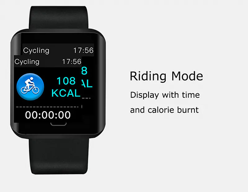 HD Square Touch Screen Waterproof Smart Fitness Watch