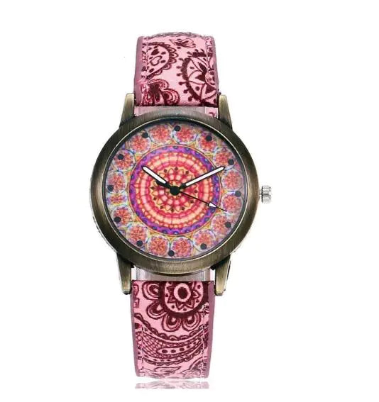 Vintage Ethnic Print Women's Quartz Watch Gift