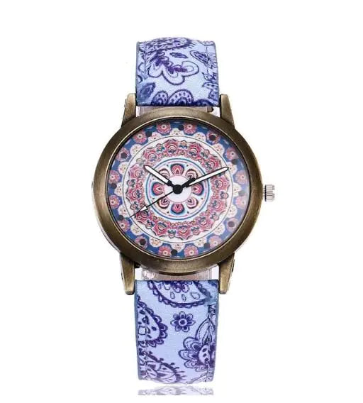 Vintage Ethnic Print Women's Quartz Watch Gift