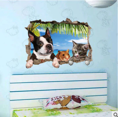 3D Animal Landscape Wall Stickers for Home Decor