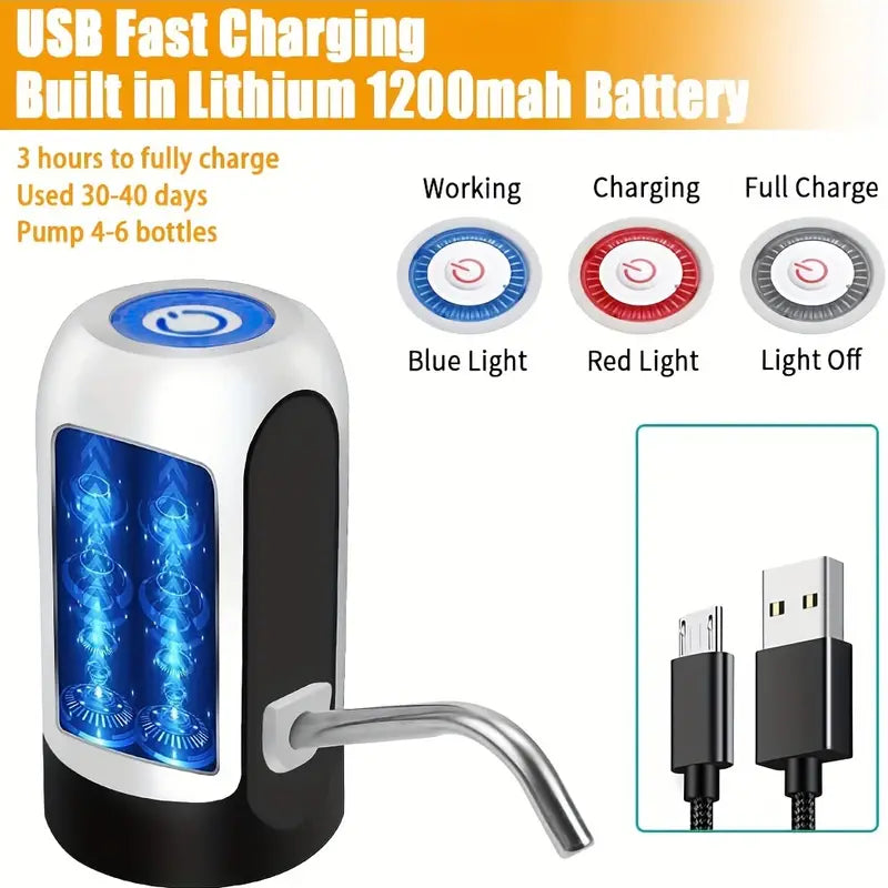 USB Charging Automatic 5 Gallon Water Bottle Pump