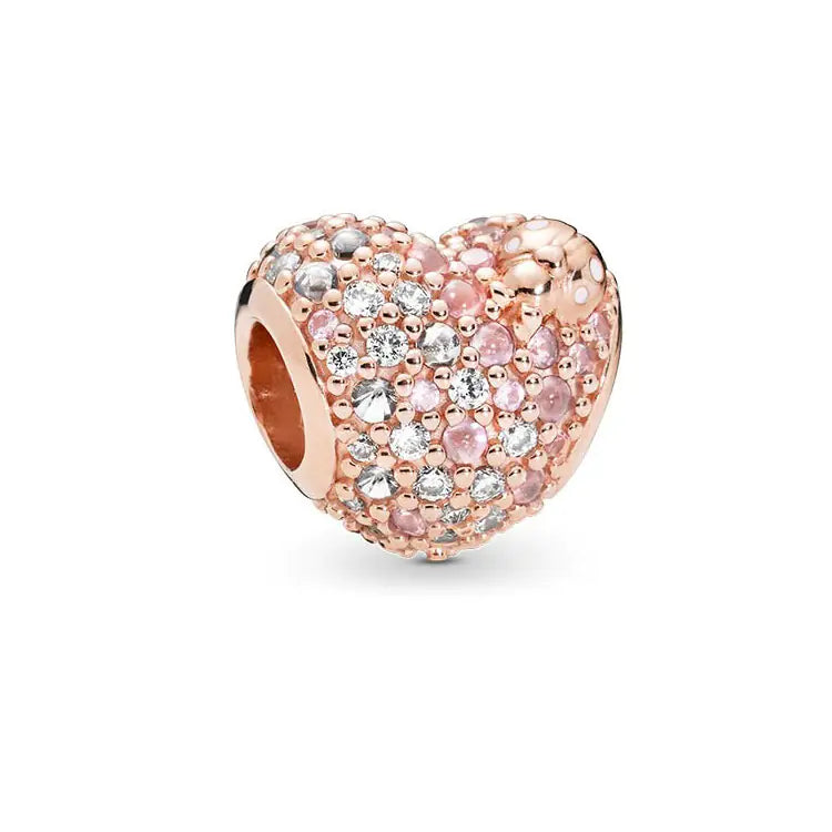 S925 Silver Rose Gold Sparkling Silicone Clip DIY Beads