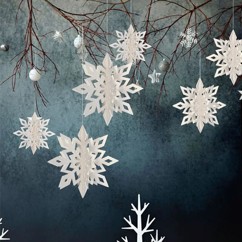 3D Snowflake Decorations for Winter Christmas Events