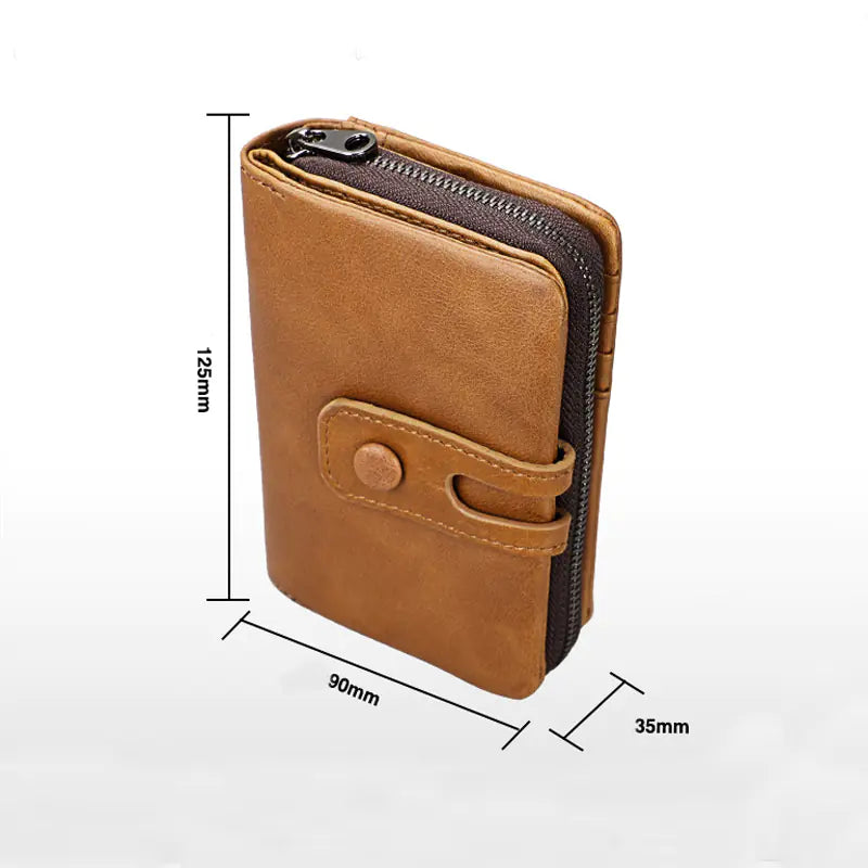 Women's Leather Zipper Short Wallet and Money Bag