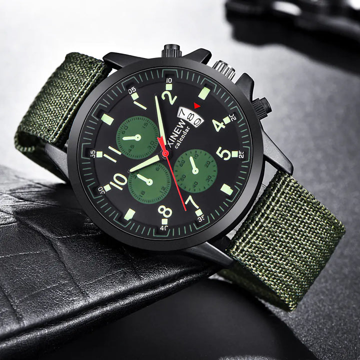 Men's Fashion Nylon Band Military Sports Watch