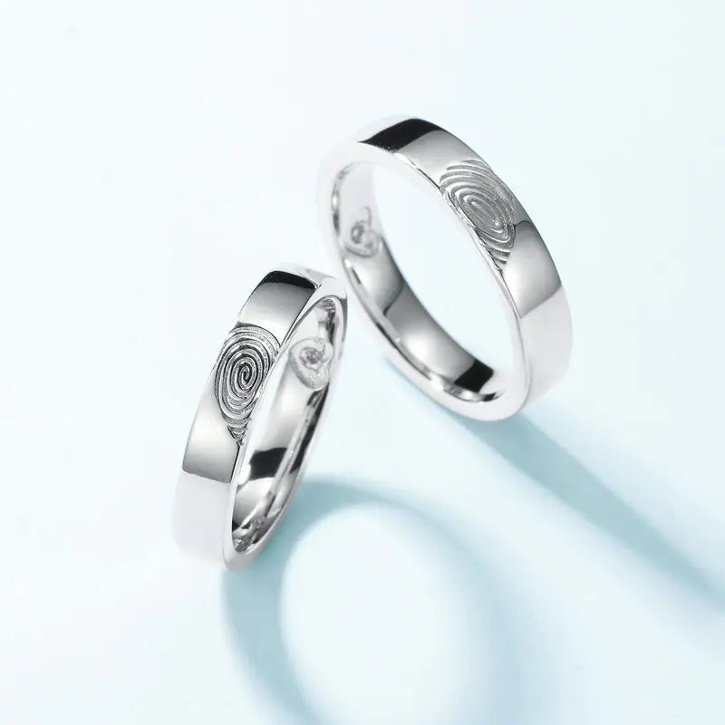Fashionable Fingerprint Couple Rings for Couples
