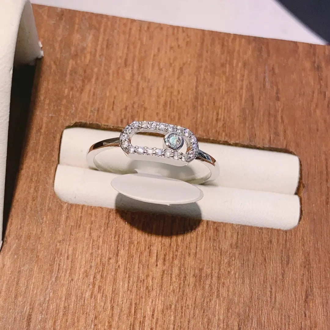 European Style Simple Micro-Inlaid Zircon Ring