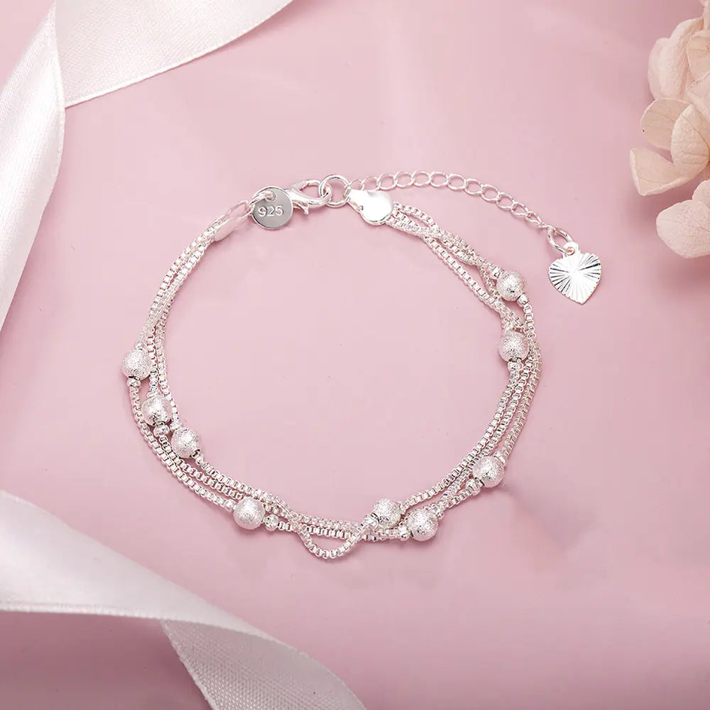 Stylish 925 Silver Plated Bracelet - European & American