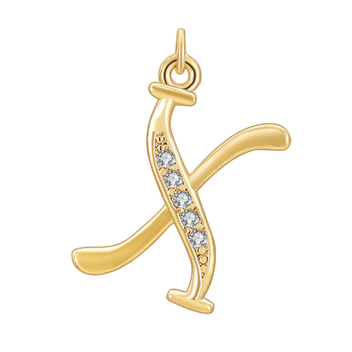 Diamond-Embedded Capital 26 English Letter Pendant Set